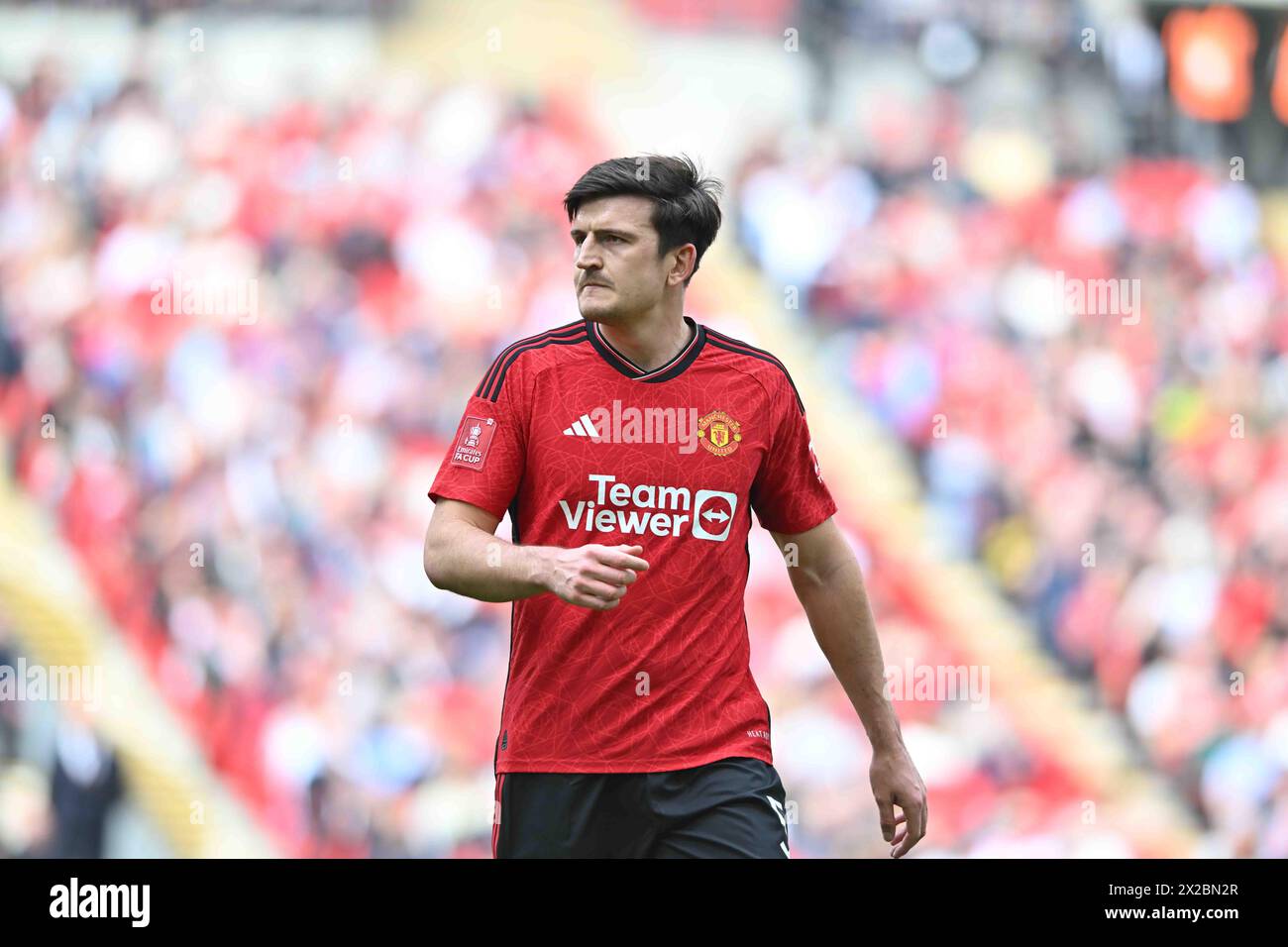 Wembley Stadium, London on Sunday 21st April 2024. Harry Maguire (5 Manchester United) during the FA Cup Semi Final match between Coventry City and Manchester City at Wembley Stadium, London on Sunday 21st April 2024. (Photo: Kevin Hodgson | MI News) Credit: MI News & Sport /Alamy Live News Stock Photo