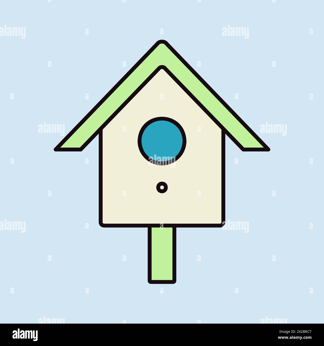 Nesting box or birds house vector icon. Graph symbol for pet and