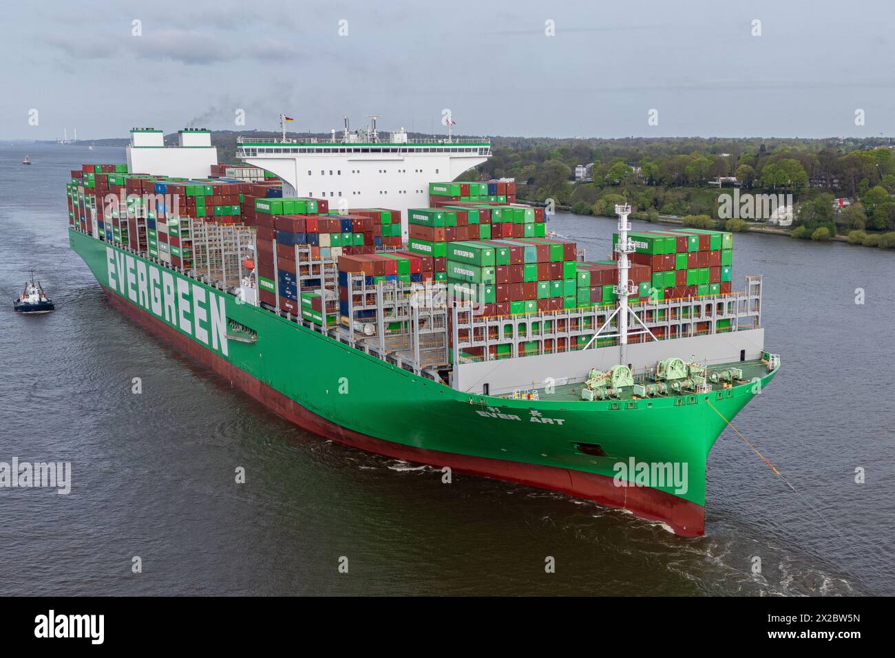 Containership Ever Art Arrives At The Port Of Hamburg Stock Photo Alamy
