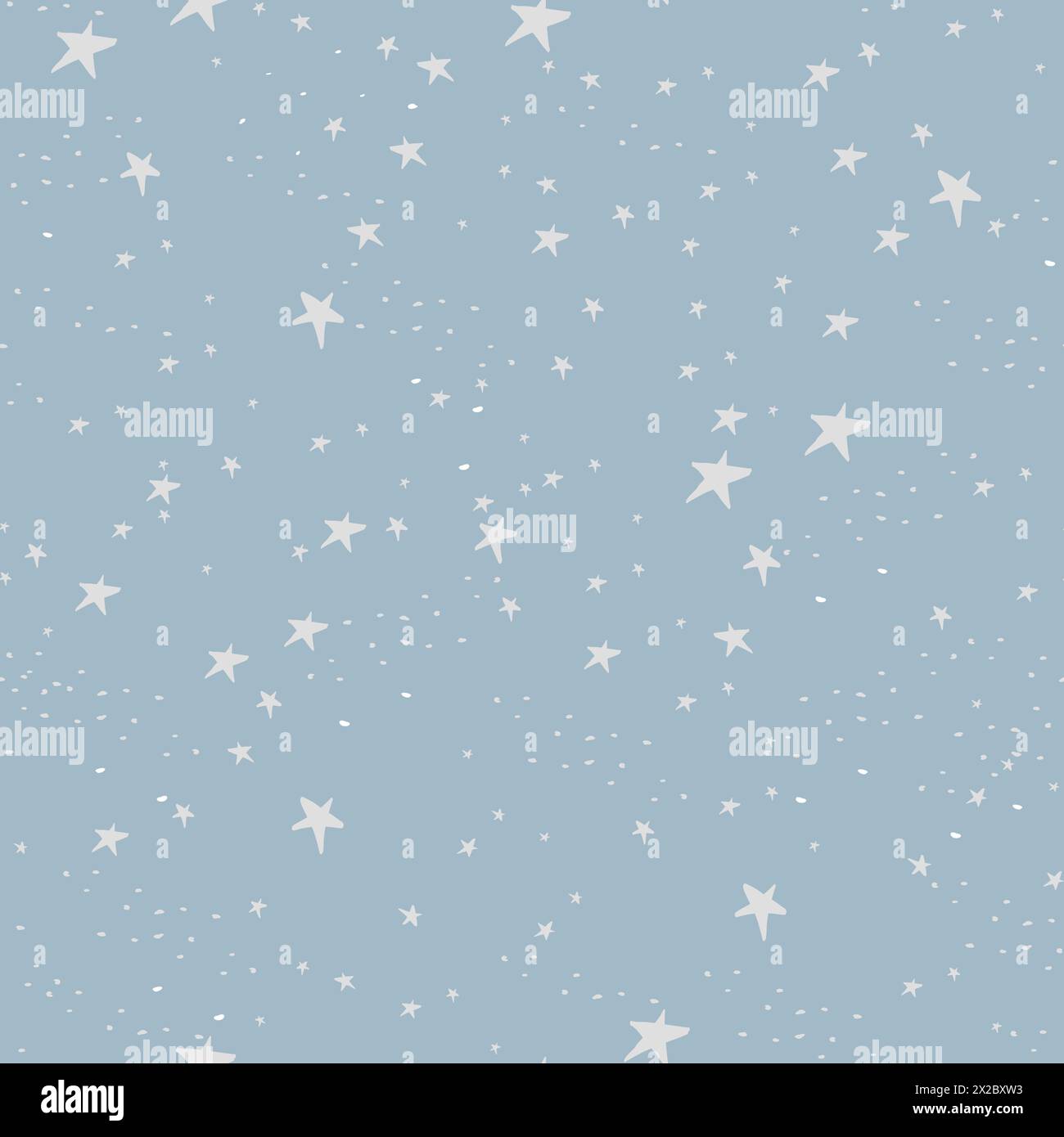 White doodle stars. Seamless fabric design pattern Stock Vector Image ...