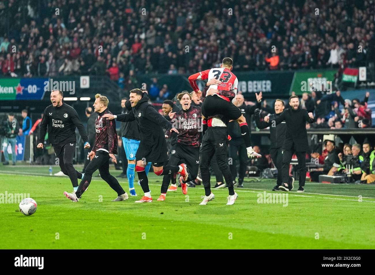 Rotterdam, Netherlands. 21st Apr, 2024. Rotterdam Feyenoord wins the