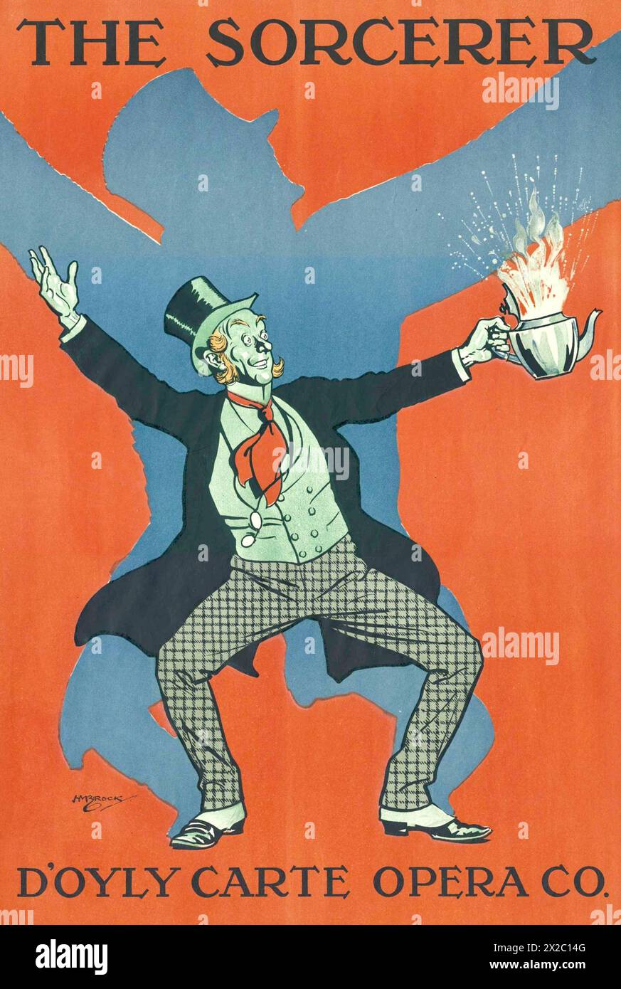 Henry Matthew Brock - Poster for the D'Oyly Carte Opera Company's 1919 production of The Sorcerer by Gilbert and Sullivan Stock Photo