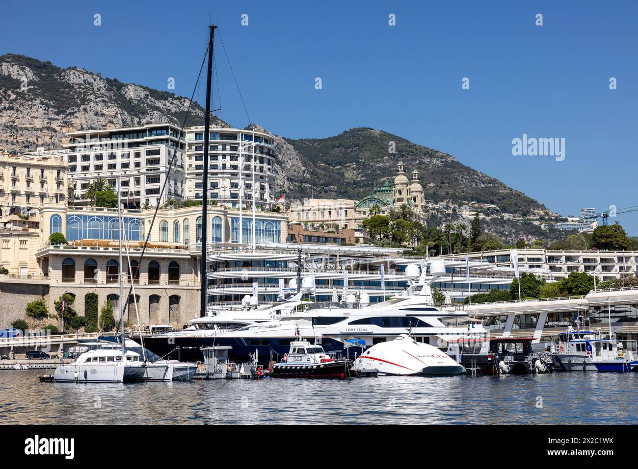 Boats in the harbour at Monaco Stock Photo