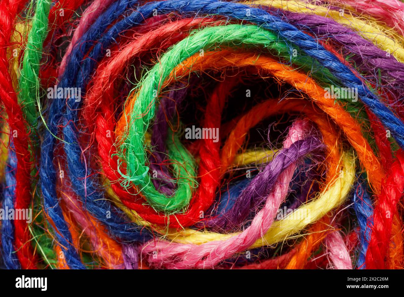 Close-up of different colored threads. Stock Photo