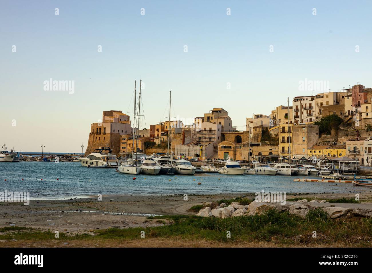 harbour view in Castellammare del Golfo in Sicily Stock Photo
