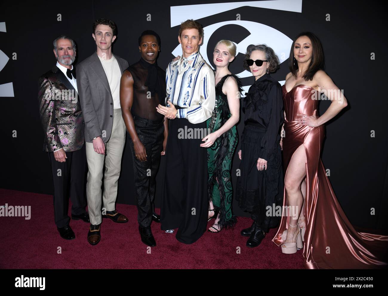 April 20, 2024, New York, New York, USA: Steven Skybell, Henry Gottfried, Ato Blankson-Wood, Eddie Redmayne, Gayle Rankin, Bebe Neuwirth and Natascia Diaz attend the Twin Broadway Opening Nights 'Cabaret at the Kit Kat Club' at the August Wilson Theatre in New York. (Credit Image: © Photo Image Press via ZUMA Press Wire) EDITORIAL USAGE ONLY! Not for Commercial USAGE! Stock Photo
