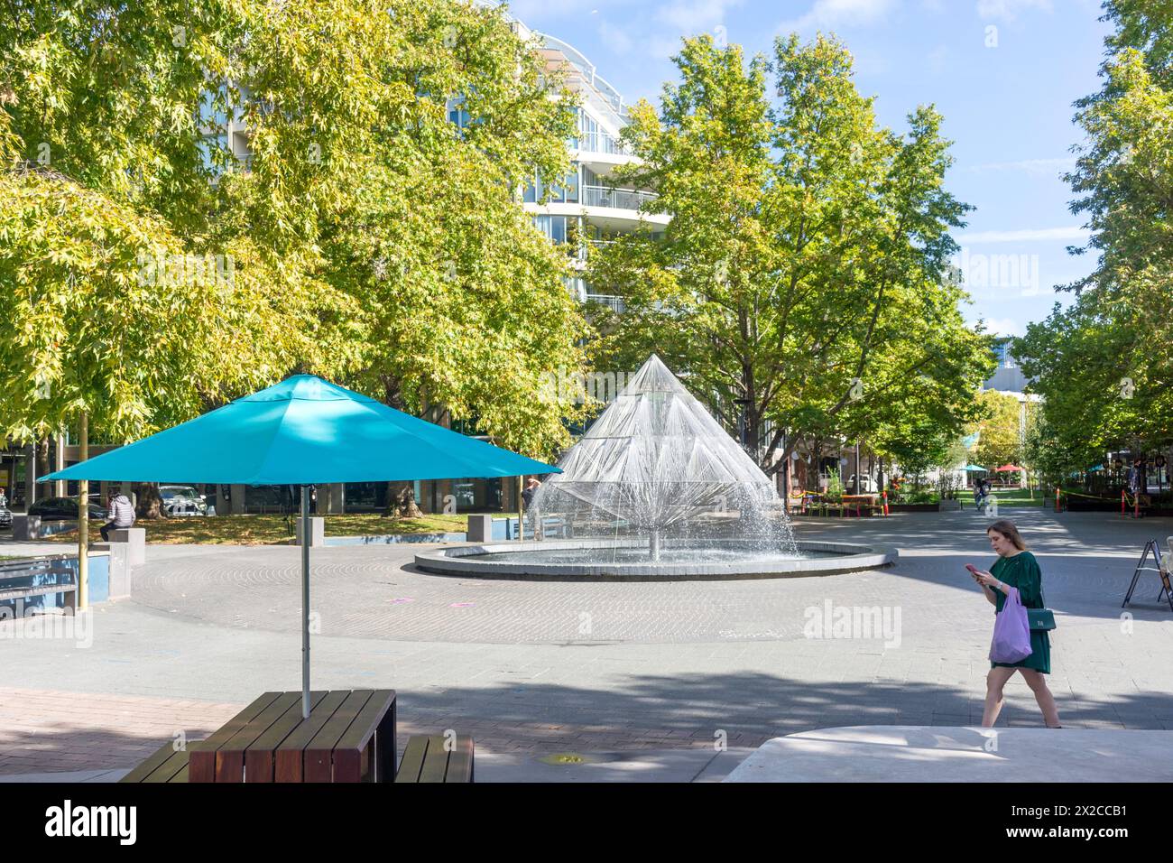 City Walk Fountain, Akuna Street, Central Canberra, Canberra, Australian Capital Territory, Australia Stock Photo