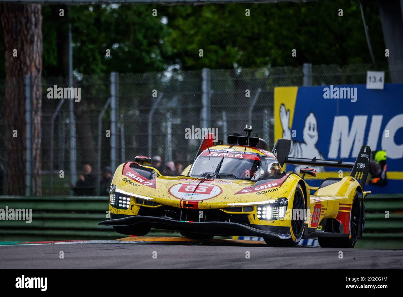 83 KUBICA Robert (pol), SHWARTZMAN Robert (isr), YE Yifei (chn), AF Corse, Ferrari 499P #83, Hypercar, action during the 2024 6 Hours of Imola, 2nd round of the 2024 FIA World Endurance Championship, from April 18 to 21, 2024 on the Autodromo Internazionale Enzo e Dino Ferrari in Imola, Qatar Stock Photo