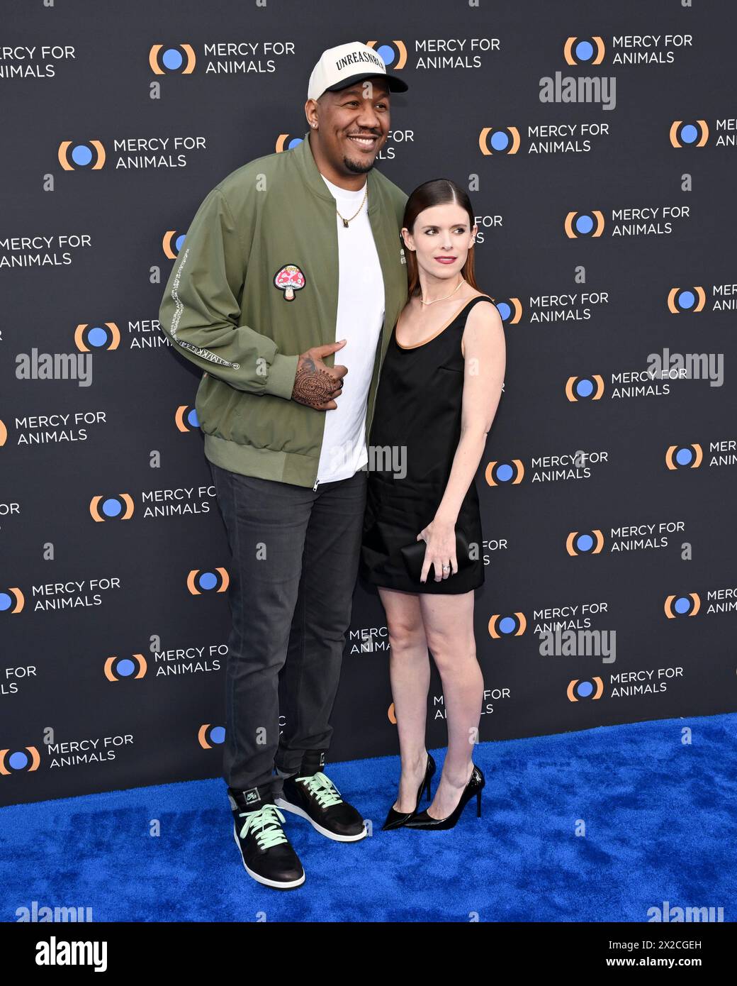 April 20, 2024, Los Angeles, California, U.S.: Travon Free and Kate Mara attend the 25th Mercy for Animals Gala Celebration at Rolling Greens. (Credit Image: © Billy Bennight/ZUMA Press Wire) EDITORIAL USAGE ONLY! Not for Commercial USAGE! Stock Photo