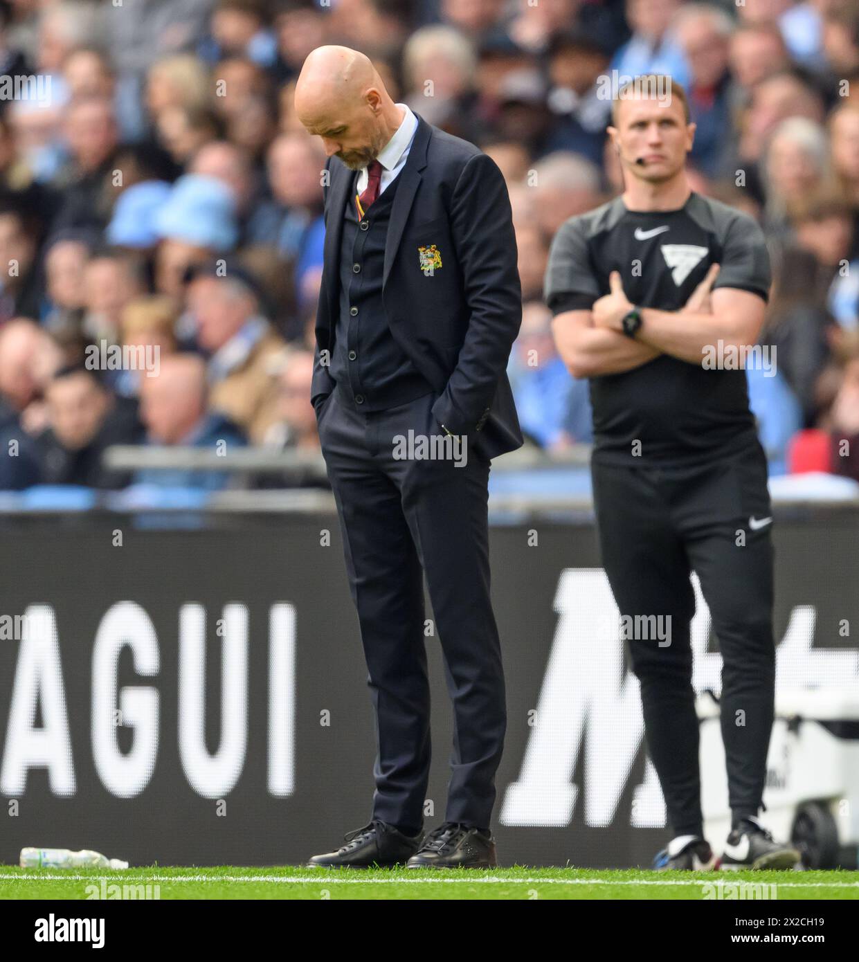 London, UK. 21st Apr, 2024 - Manchester United v Coventry City - FA Cup Semi-Final - Wembley.                                                                Manchester United Manager Erik ten Hag.                                        Picture Credit: Mark Pain / Alamy Live News Stock Photo