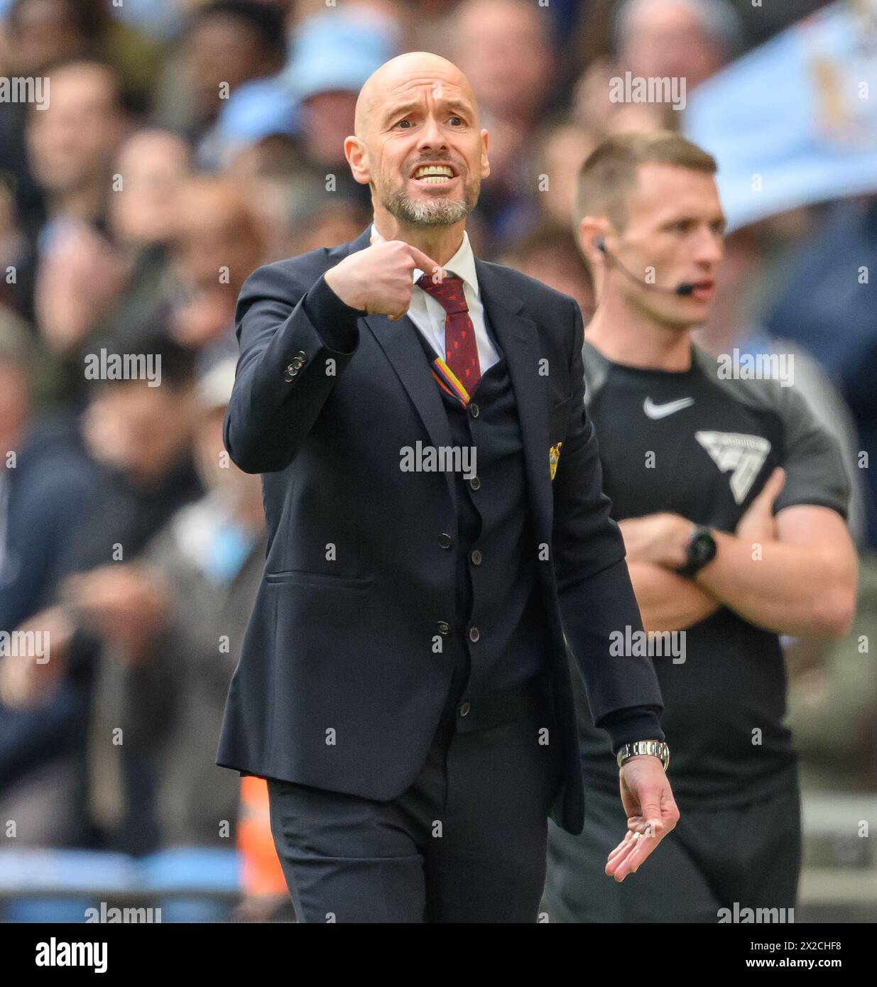 London, UK. 21st Apr, 2024 - Manchester United v Coventry City - FA Cup Semi-Final - Wembley.                                                                Manchester United Manager Erik ten Hag.                                        Picture Credit: Mark Pain / Alamy Live News Stock Photo