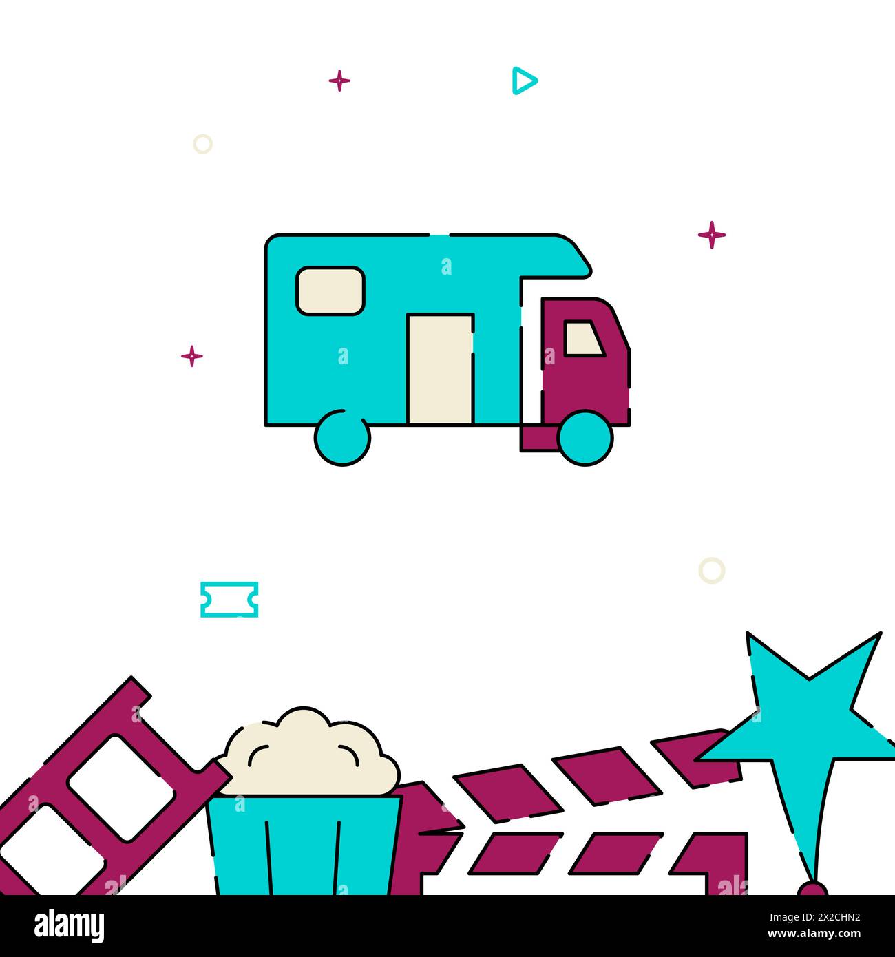 filming-caravan-stock-vector-images-alamy