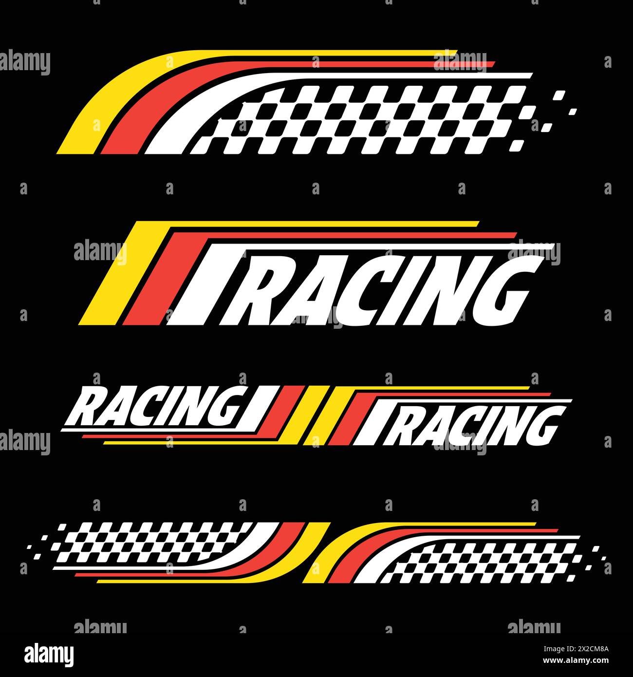 Automotive Racing Label Racing three color labels on black Stock Vector Image & Art - Alamy