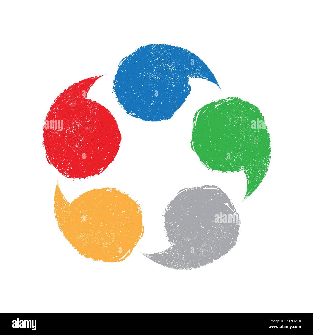 Five grunge circles for icons Stock Vector