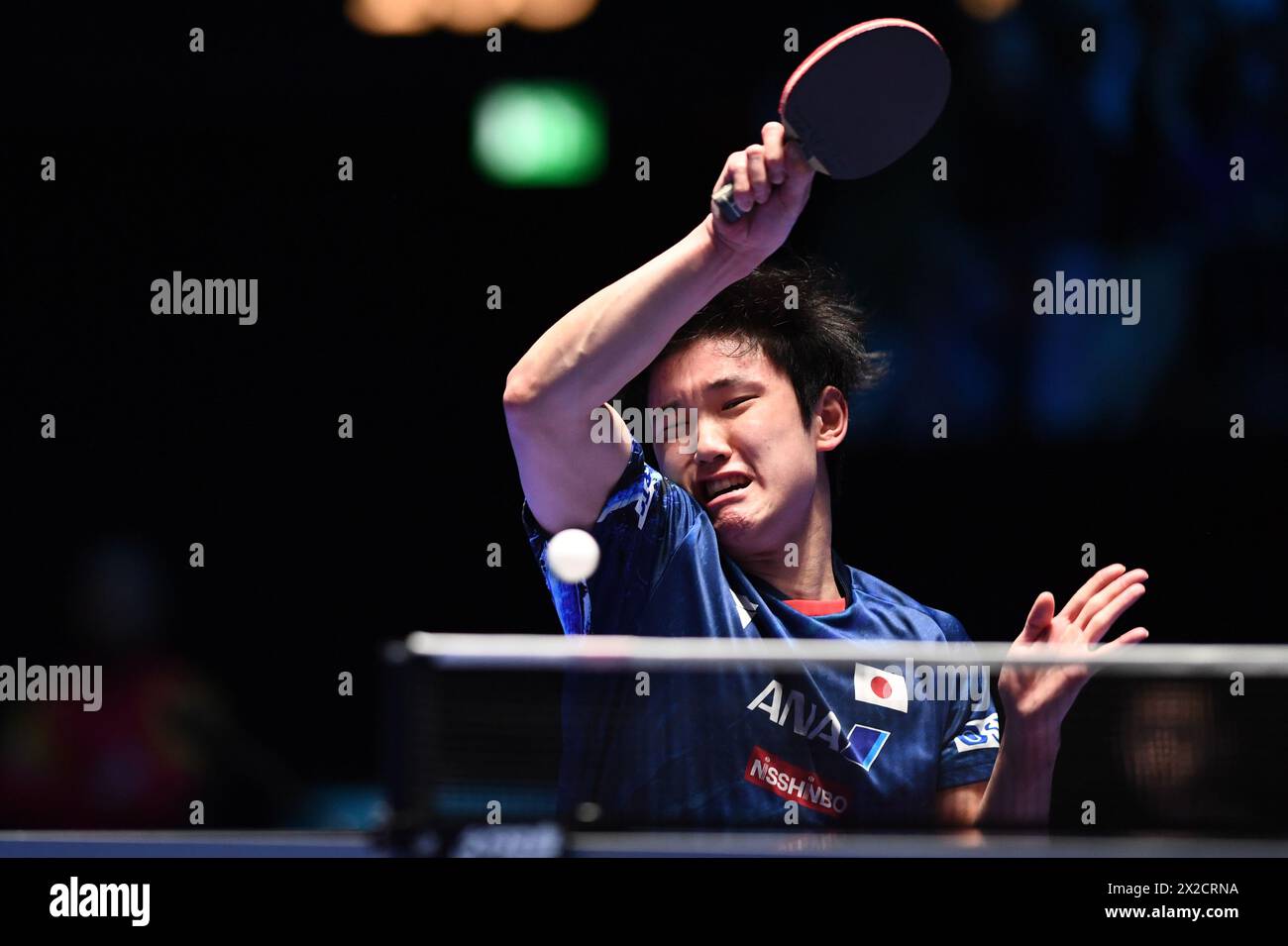 Macao, China. 20th Apr, 2024. Tomokazu Harimoto (JPN) Table Tennis ITTF World Cup Macao 2024