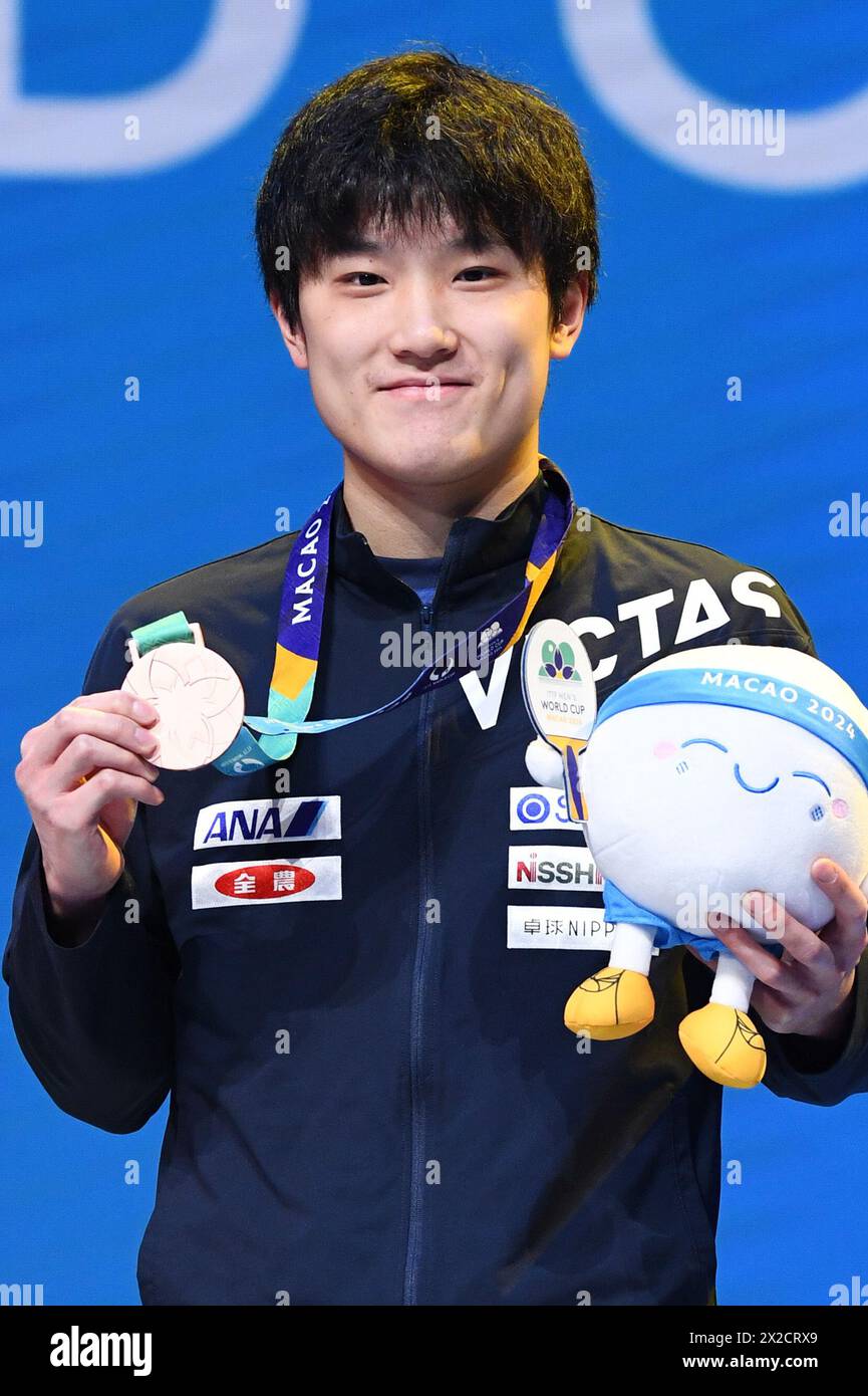 Macao, China. 21st Apr, 2024. Tomokazu Harimoto (JPN) Table Tennis