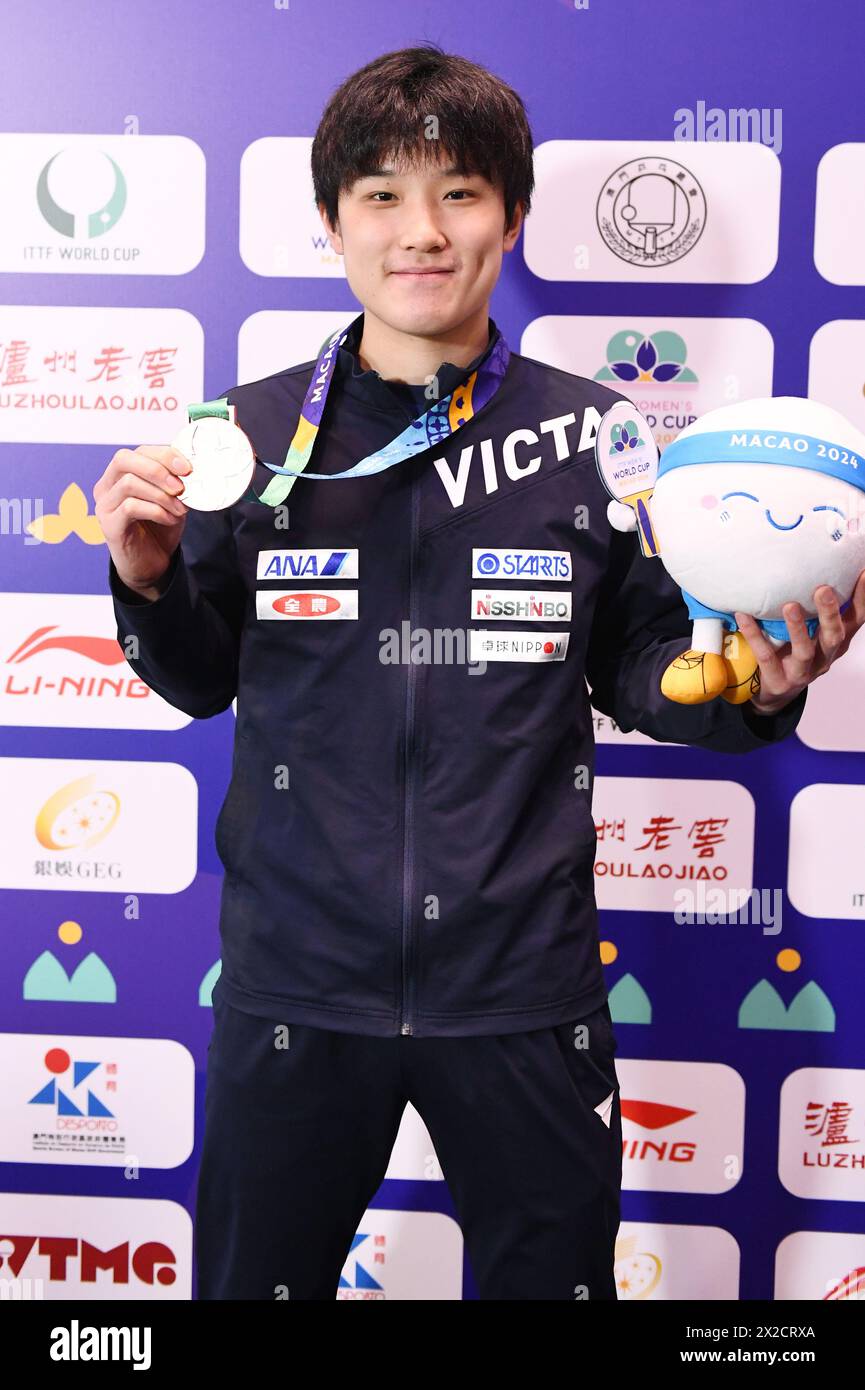 Macao, China. 21st Apr, 2024. Tomokazu Harimoto (JPN) Table Tennis