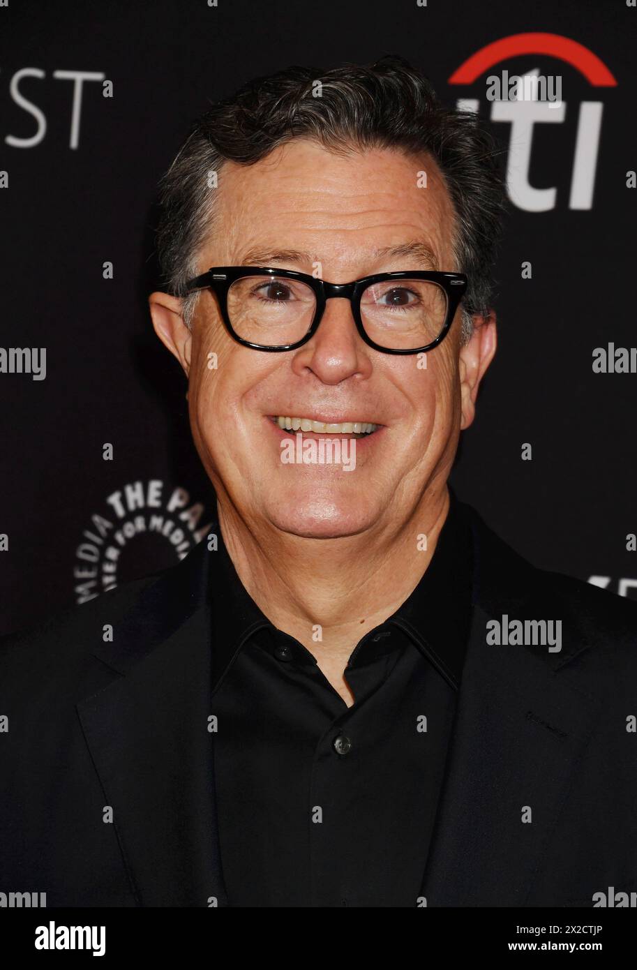 HOLLYWOOD, CALIFORNIA APRIL 21 Stephen Colbert arrives at Paley Fest