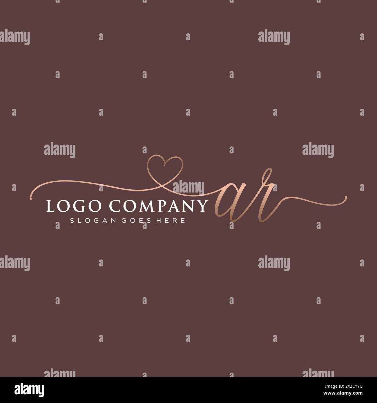AR beauty monogram and elegant logo design Stock Vector