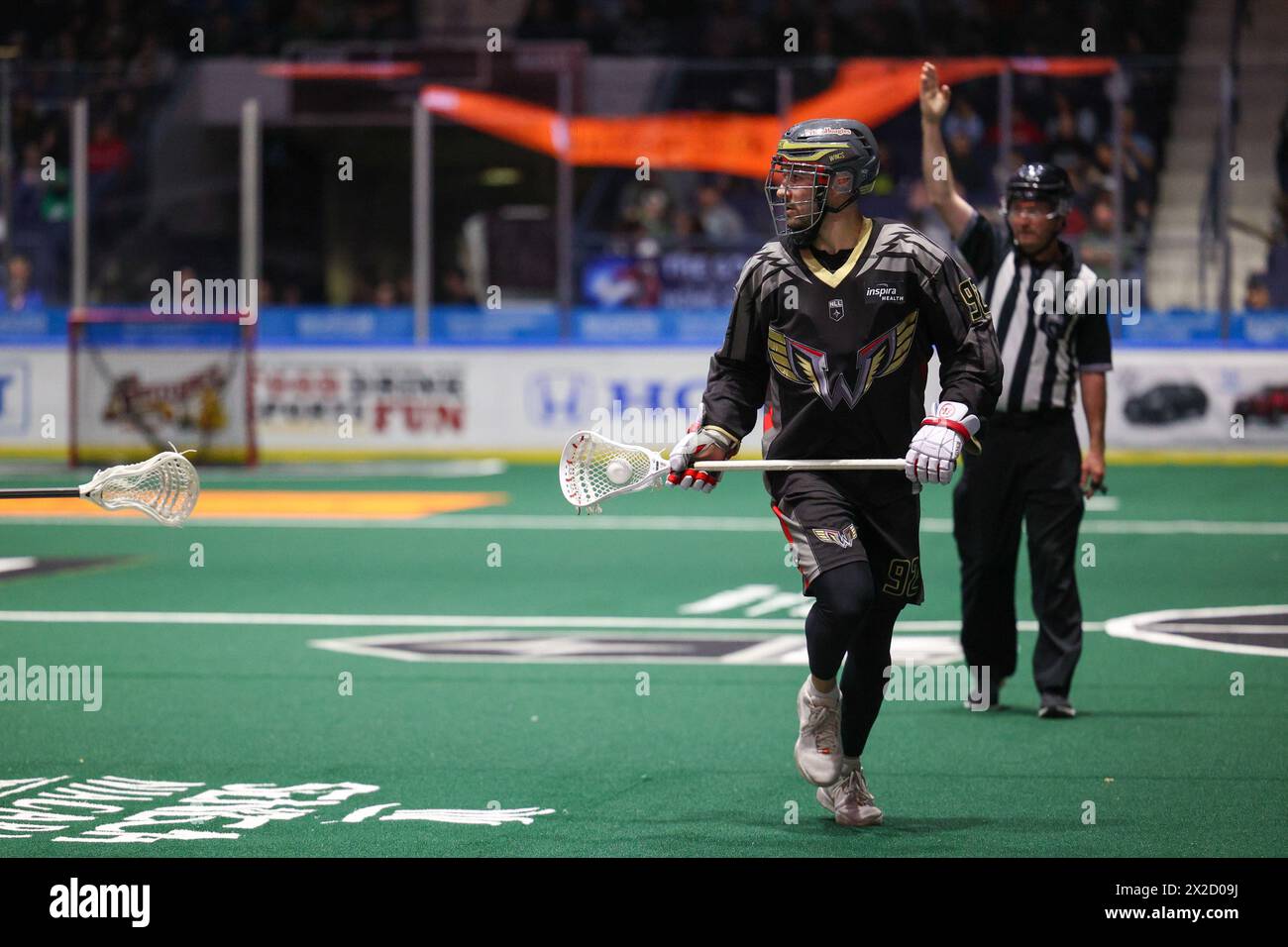 April 21st, 2024 Philadelphia Wings forward Sam LeClair (92) runs