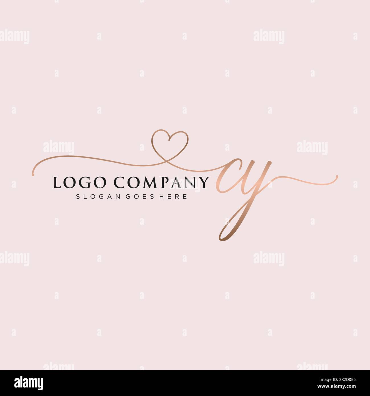 CY beauty monogram and elegant logo design Stock Vector