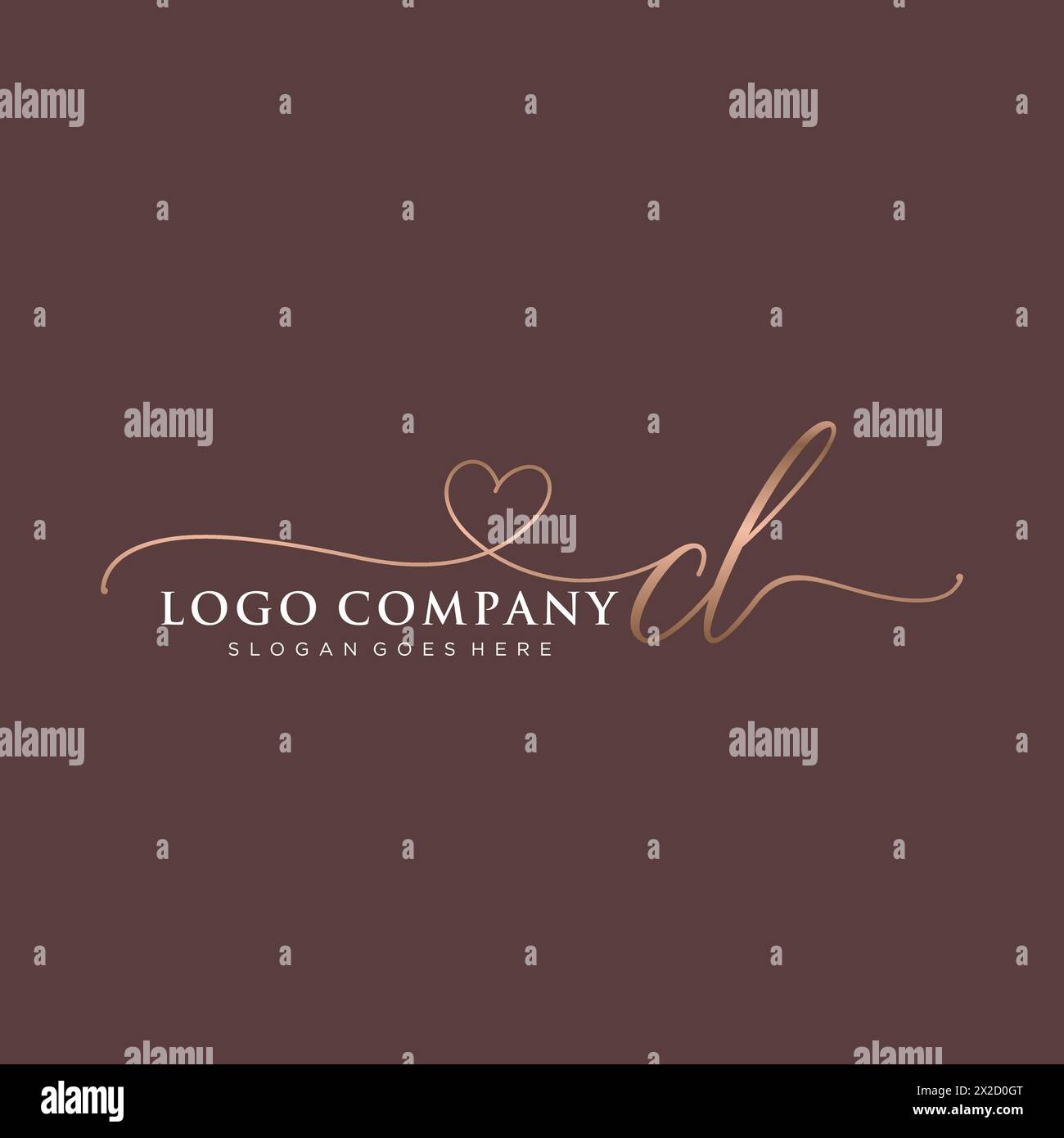 CL beauty monogram and elegant logo design Stock Vector