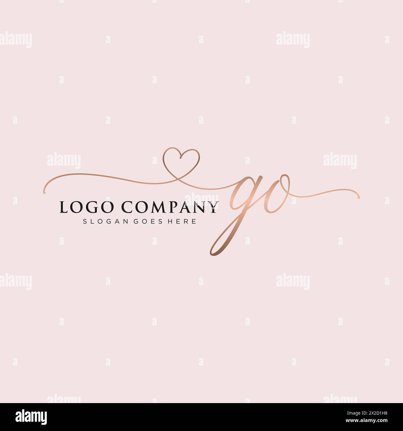 GO beauty monogram and elegant logo design Stock Vector Image & Art - Alamy