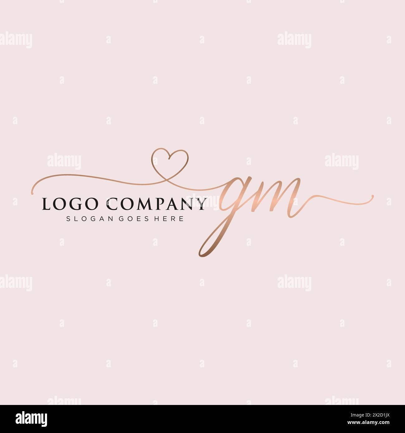 GM beauty monogram and elegant logo design Stock Vector