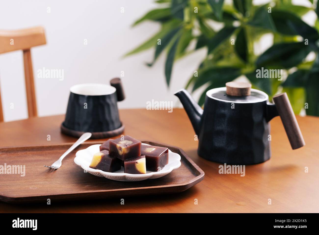 Bam Yanggang Dessert and Tea on the Table Stock Photo