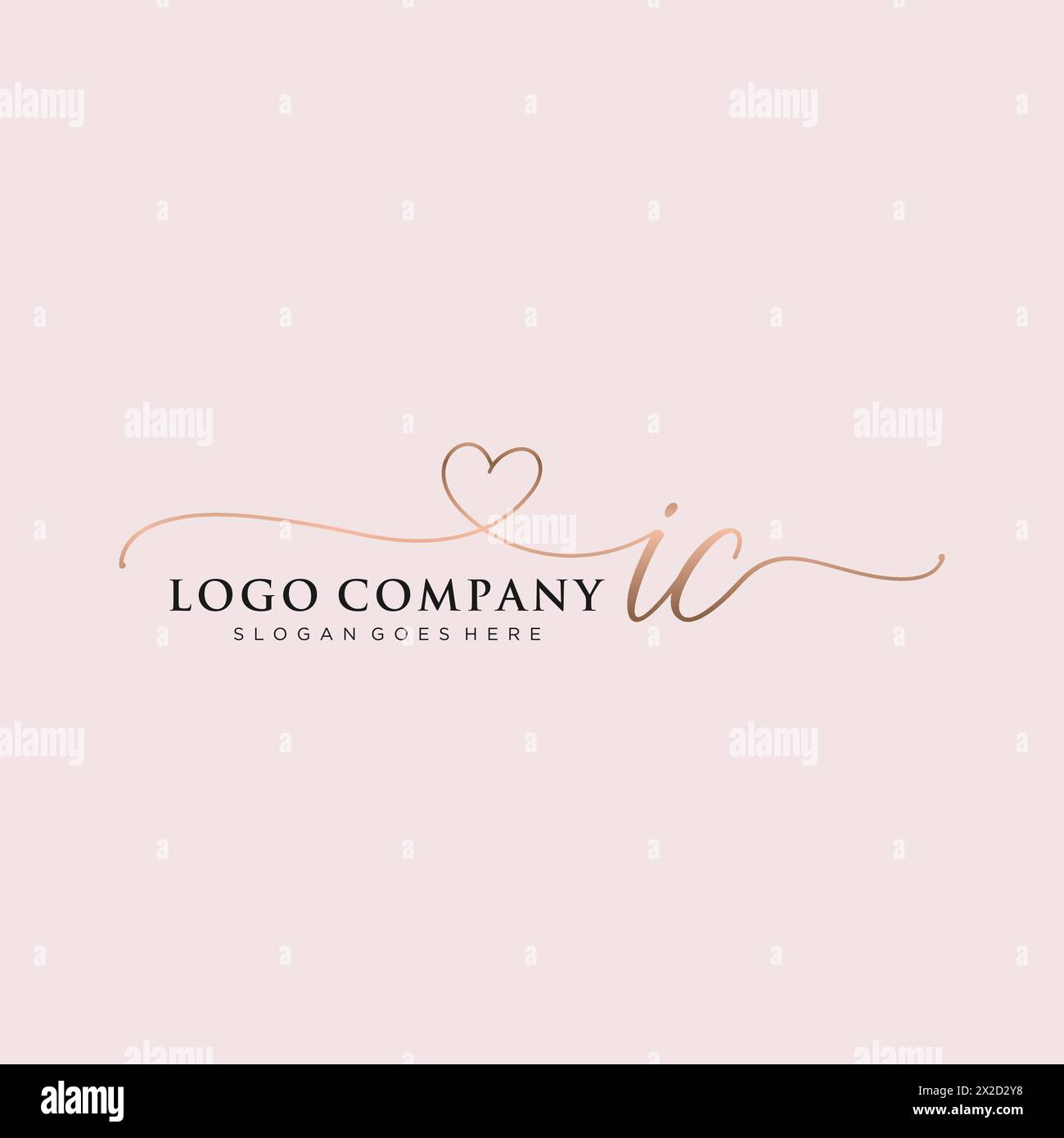 IC beauty monogram and elegant logo design Stock Vector Image & Art - Alamy