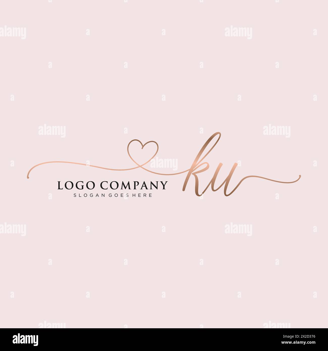 KU beauty monogram and elegant logo design Stock Vector Image & Art - Alamy