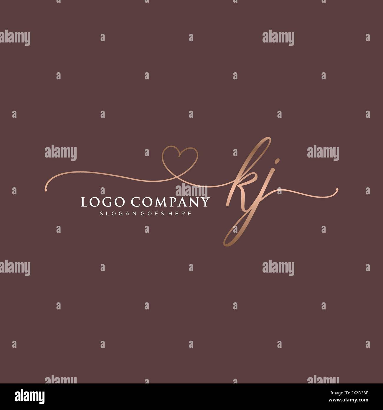 KJ beauty monogram and elegant logo design Stock Vector Image & Art - Alamy