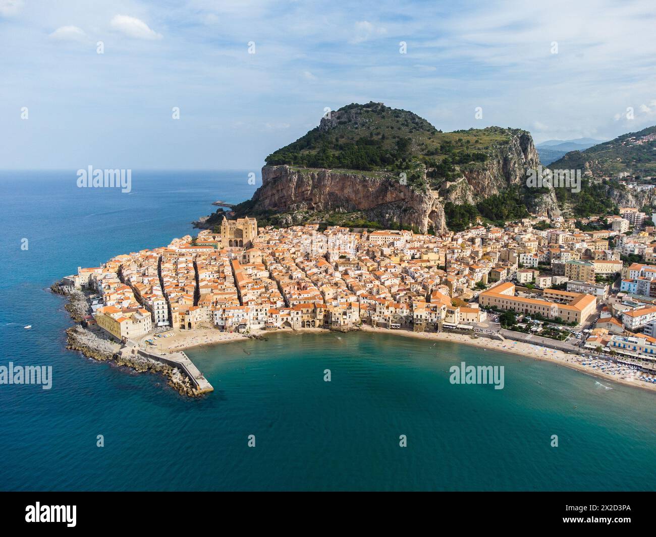 Cefalu Italy Aerial Panorama Of Famous Cefalu Old Town With Its Cefalu Italy Aerial Panorama Of Famous Cefalu Old Town With Its