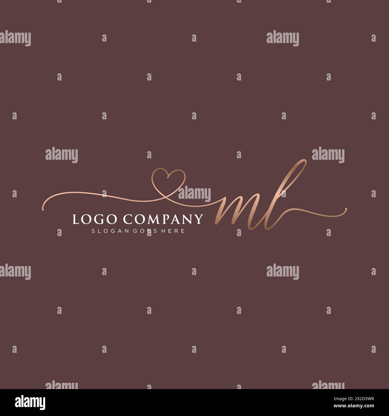 ML beauty monogram and elegant logo design Stock Vector Image & Art - Alamy