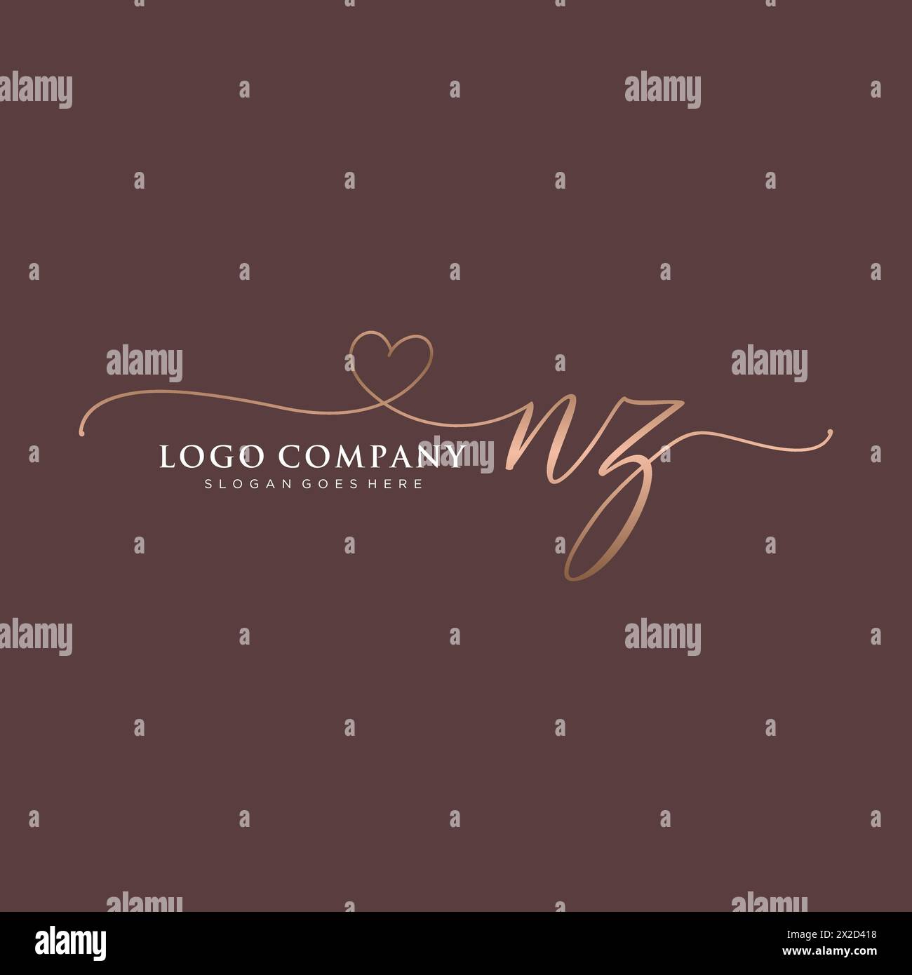 NZ beauty monogram and elegant logo design Stock Vector Image & Art - Alamy