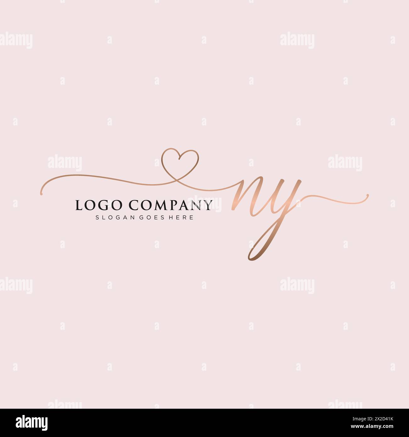 NY beauty monogram and elegant logo design Stock Vector Image & Art - Alamy