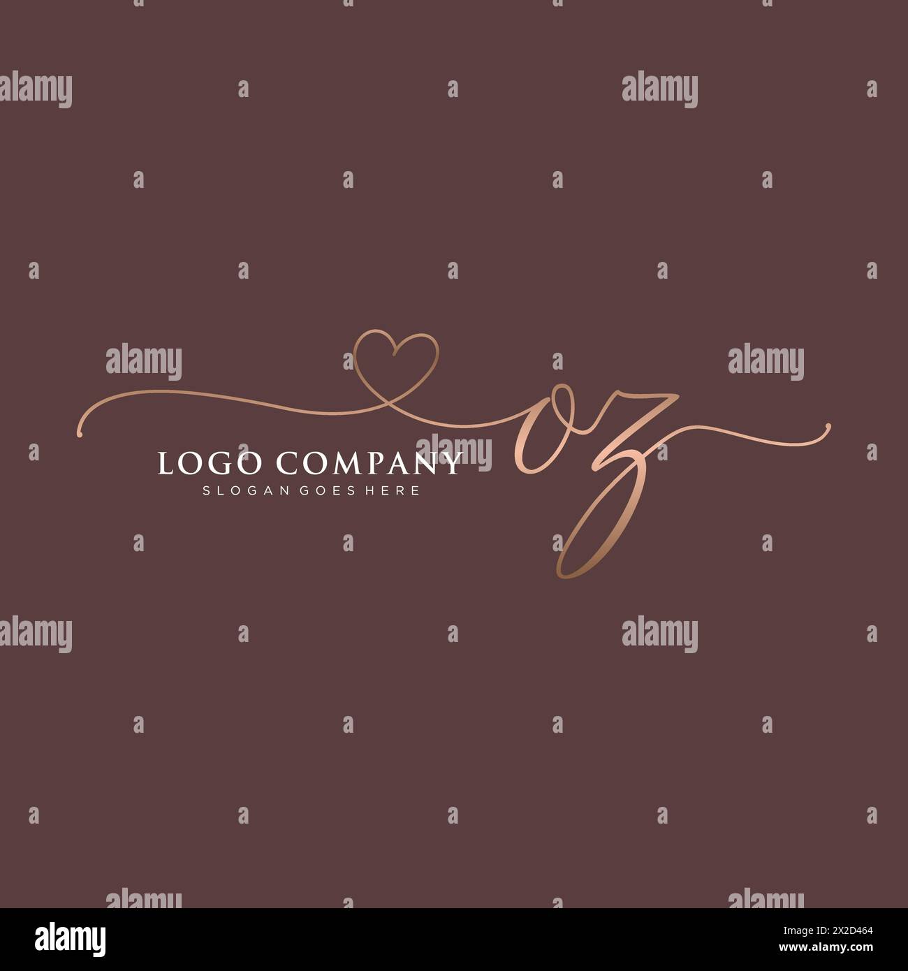 OZ beauty monogram and elegant logo design Stock Vector