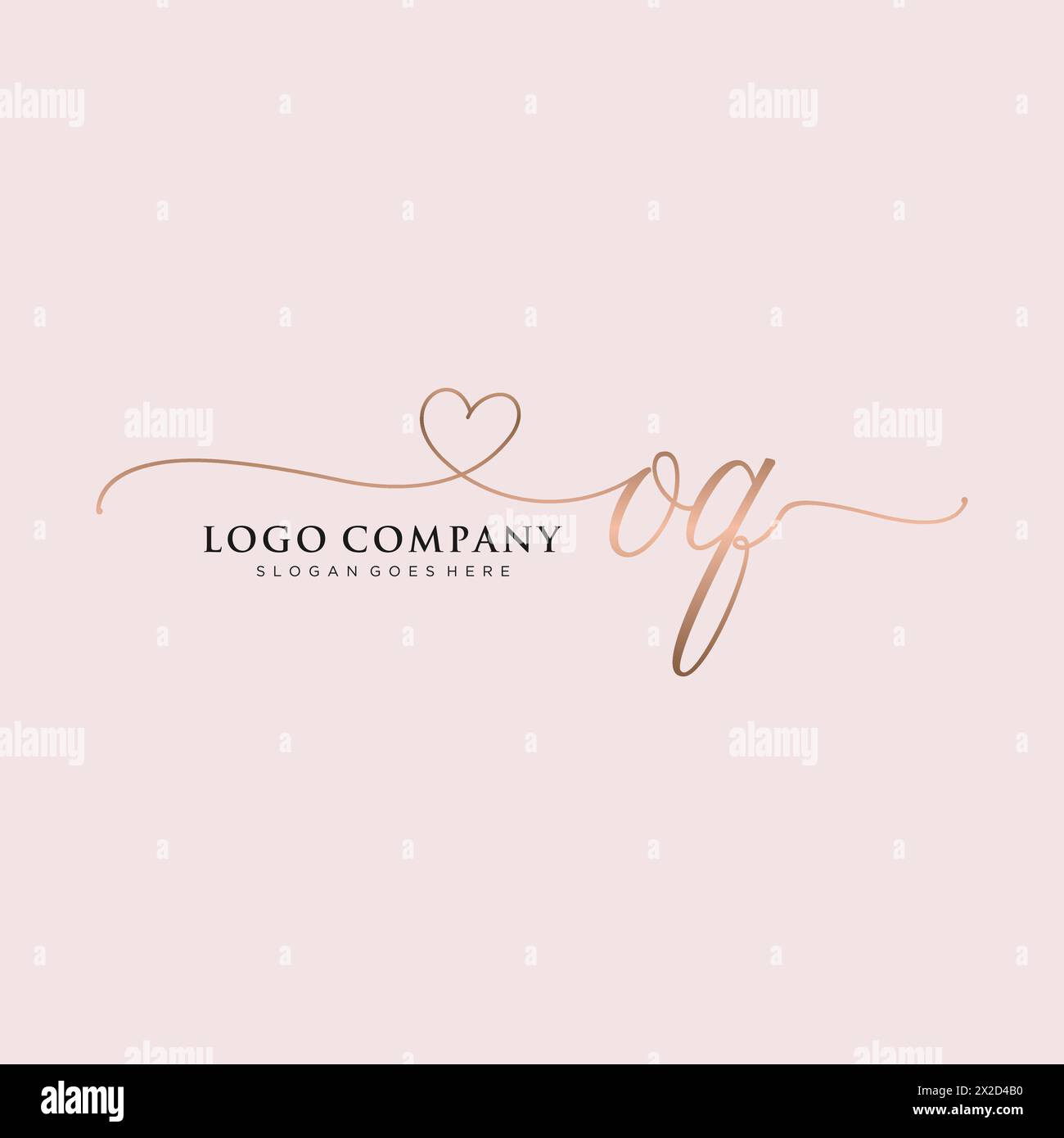 OQ beauty monogram and elegant logo design Stock Vector