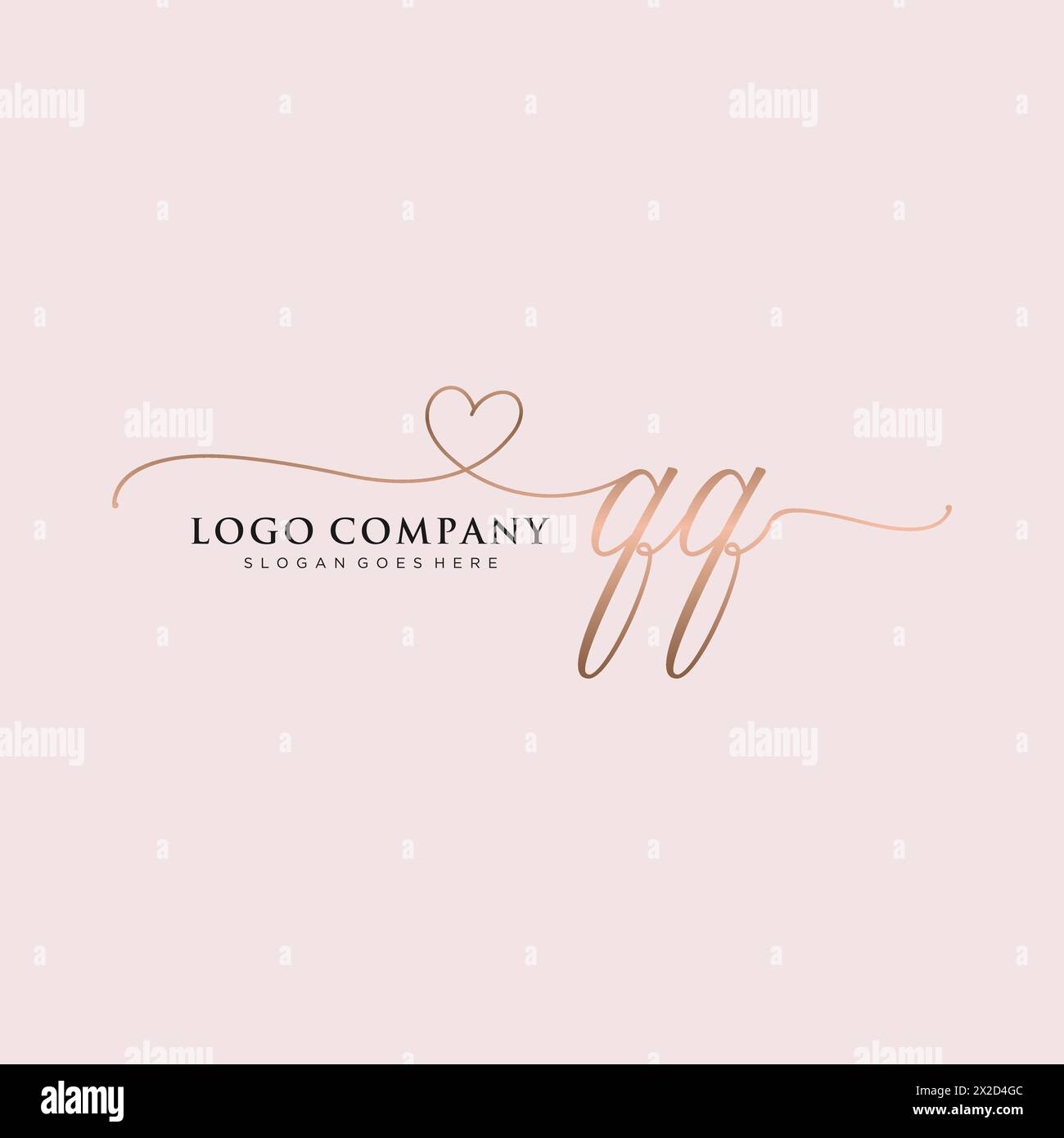 QQ beauty monogram and elegant logo design Stock Vector Image & Art - Alamy