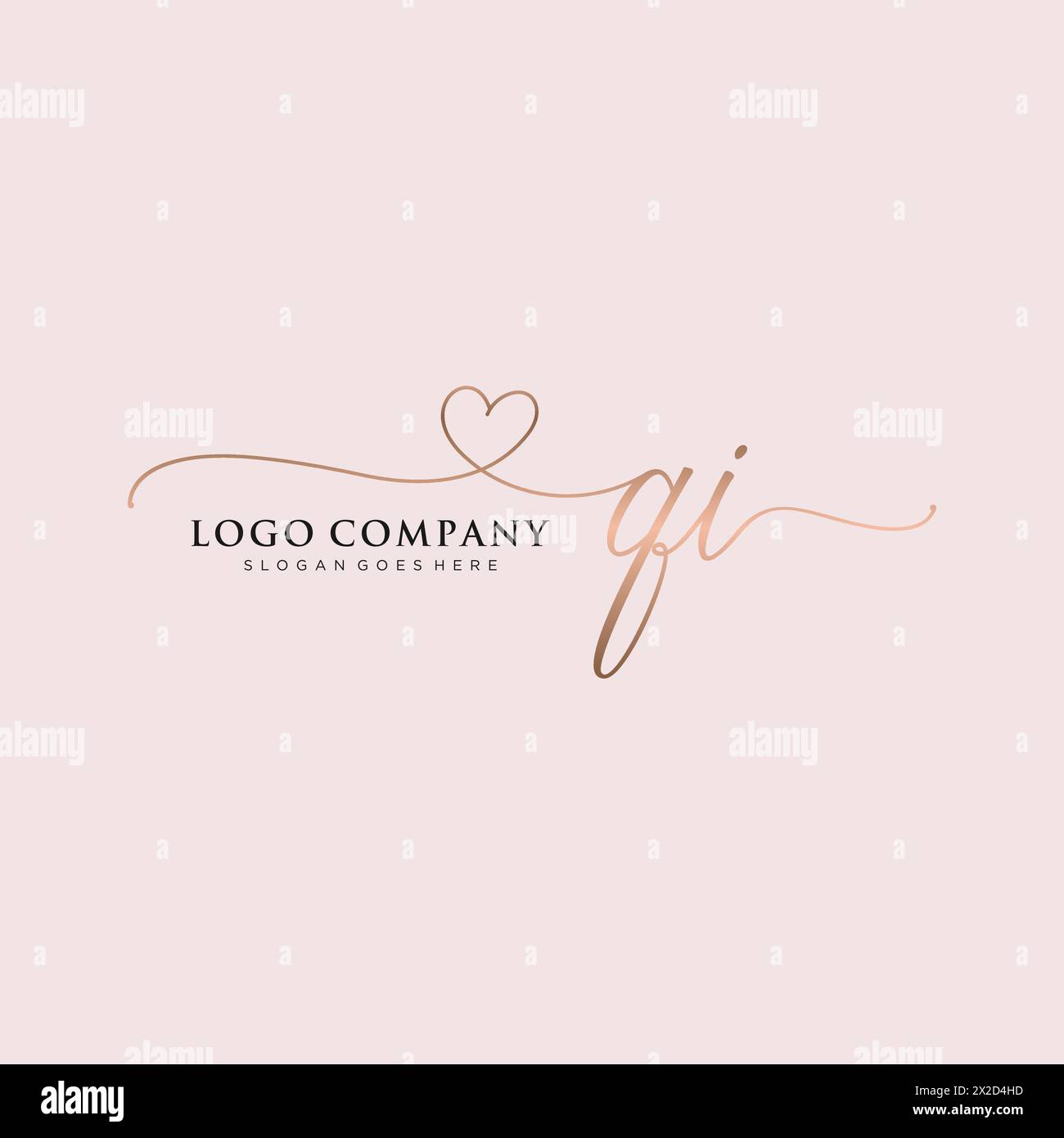QI beauty monogram and elegant logo design Stock Vector Image & Art - Alamy