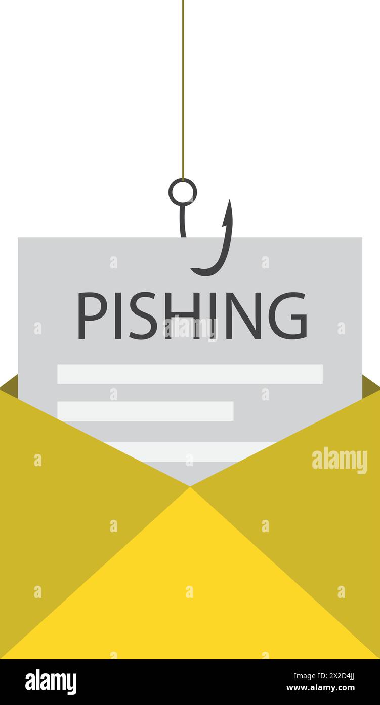 Phishing Email Hacking Fraud Malware Envelope Stock Vector