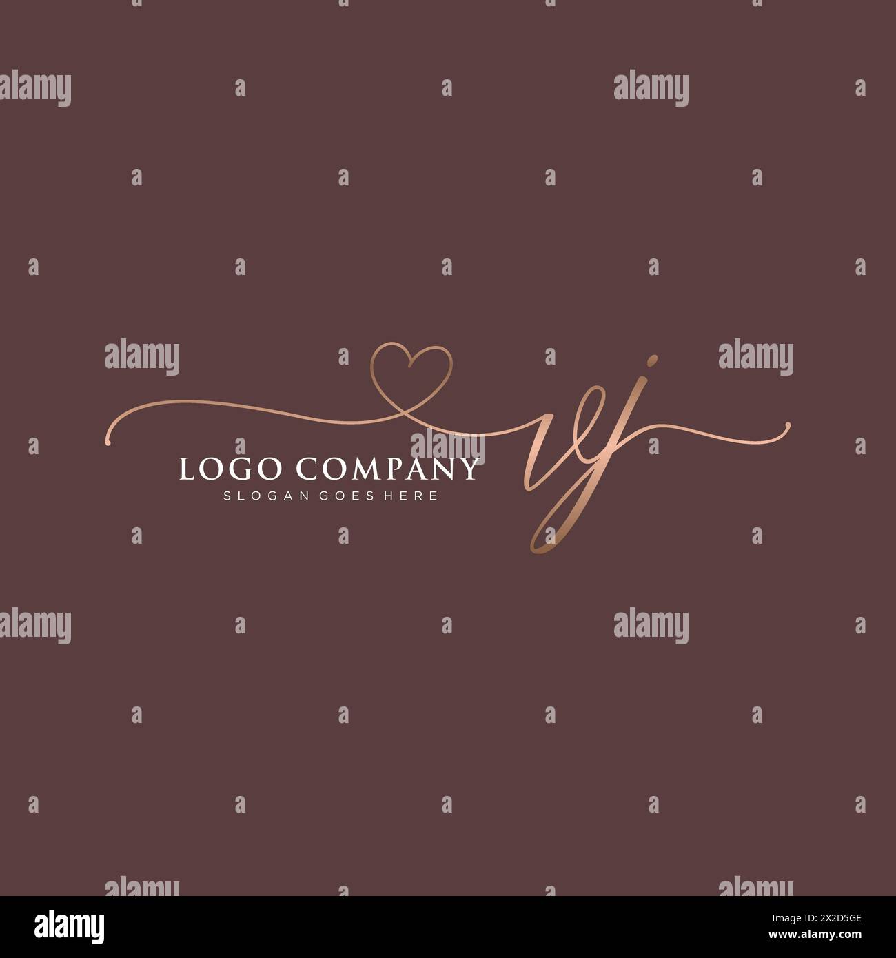 VJ beauty monogram and elegant logo design Stock Vector