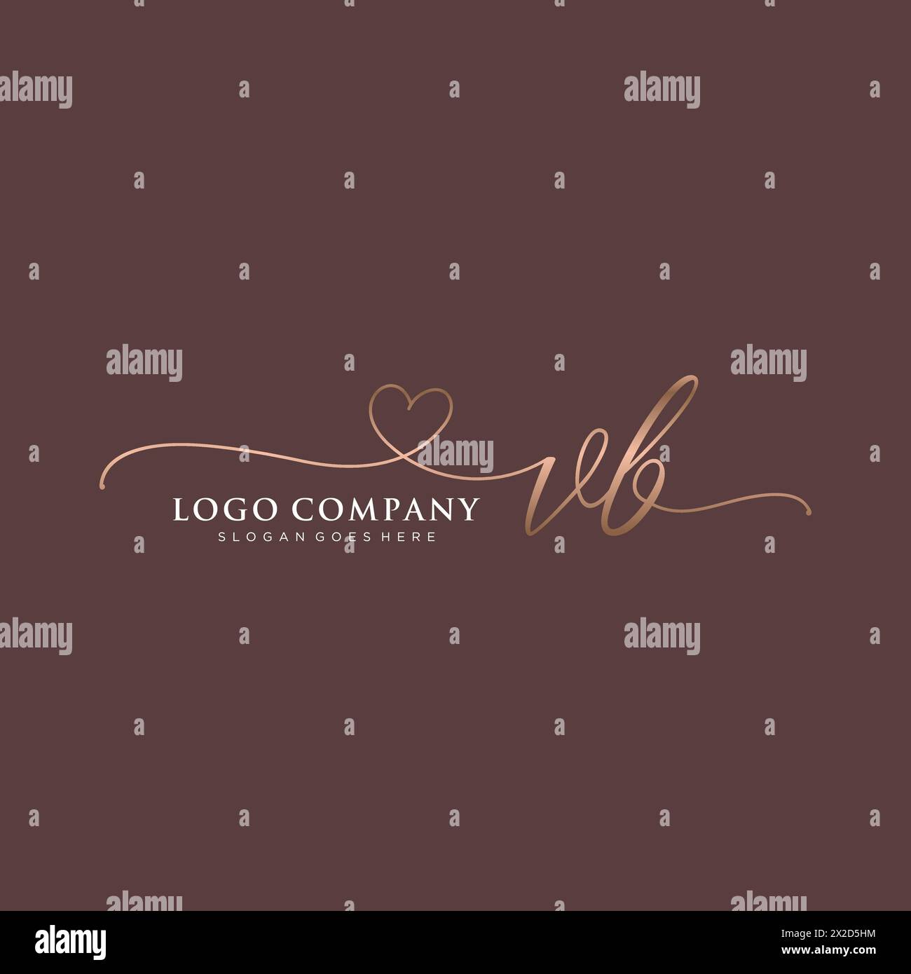 VB beauty monogram and elegant logo design Stock Vector