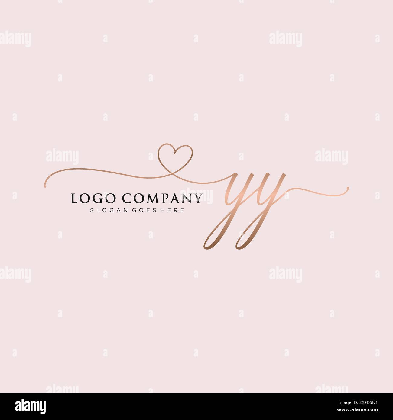 YY beauty monogram and elegant logo design Stock Vector