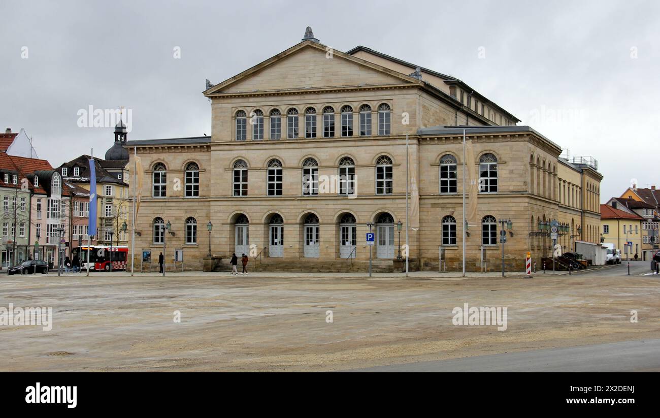 Landestheater Coburg, Neoclassical theatre on Schlossplatz, current building was completed in 1840, Coburg, Germany Stock Photo