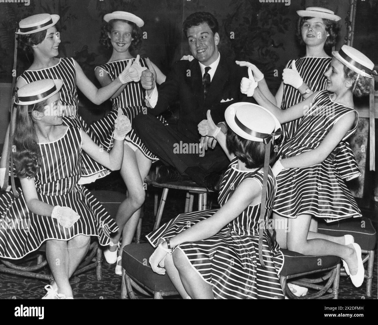Warr, Rodney, British television presenter, as juror of dance event, Carlisle, 1960s, ADDITIONAL-RIGHTS-CLEARANCE-INFO-NOT-AVAILABLE Stock Photo
