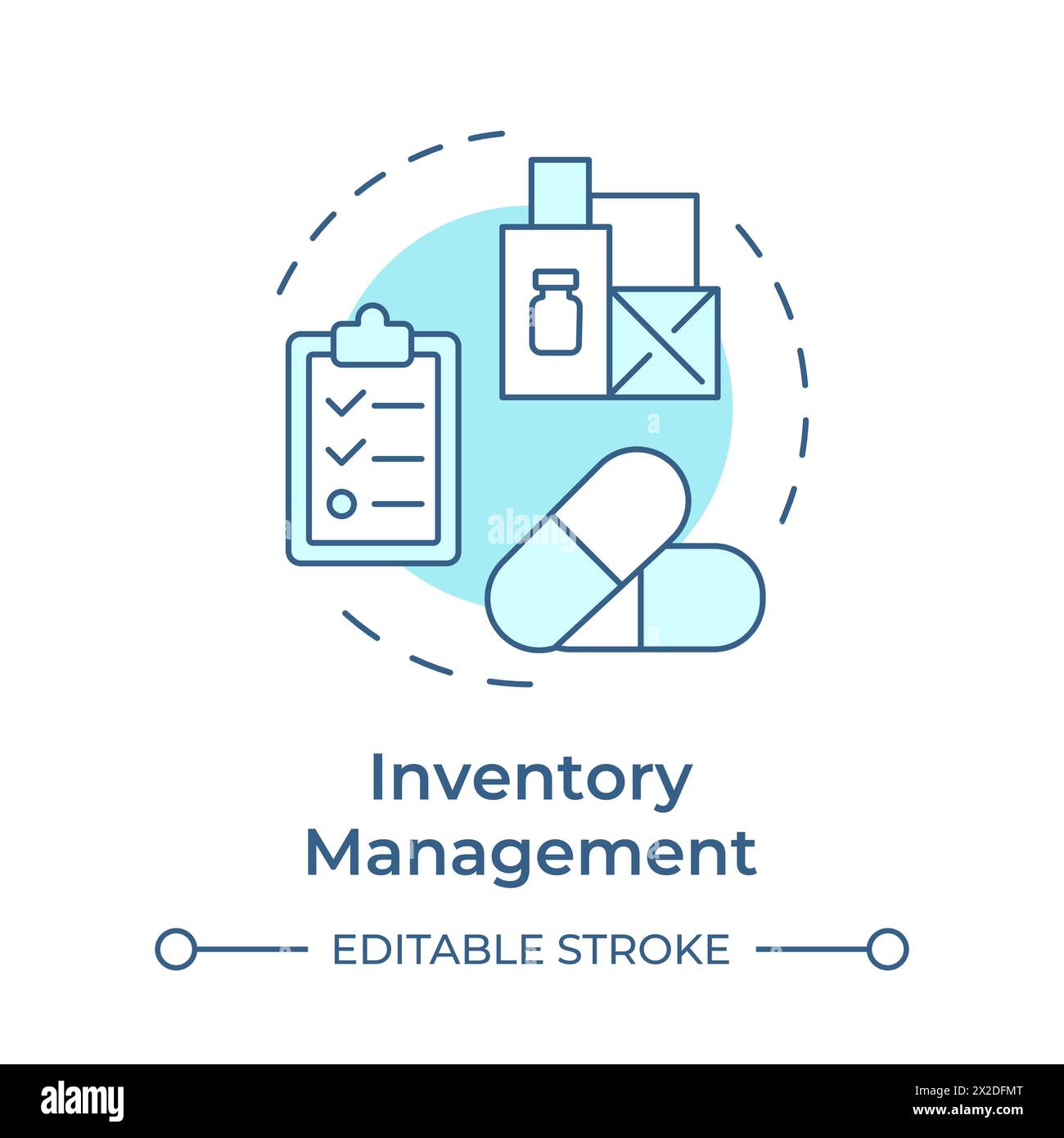 Inventory management soft blue concept icon Stock Vector