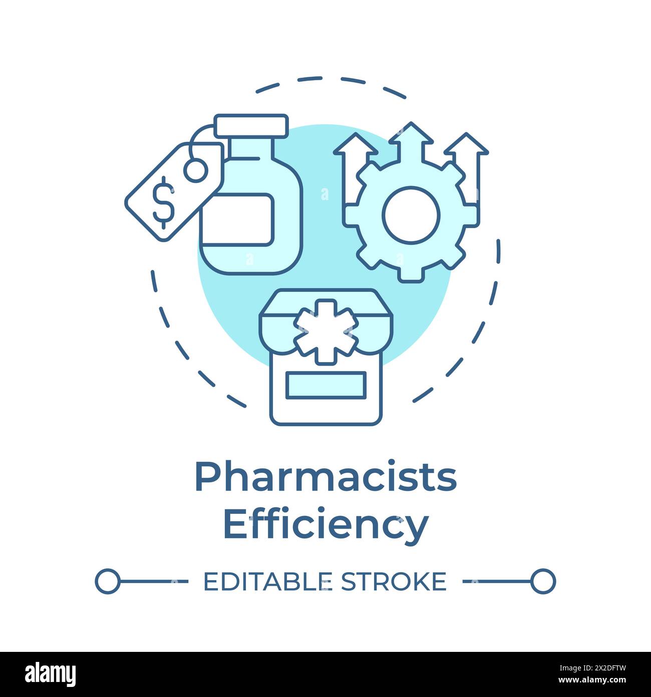 Pharmacists efficiency soft blue concept icon Stock Vector