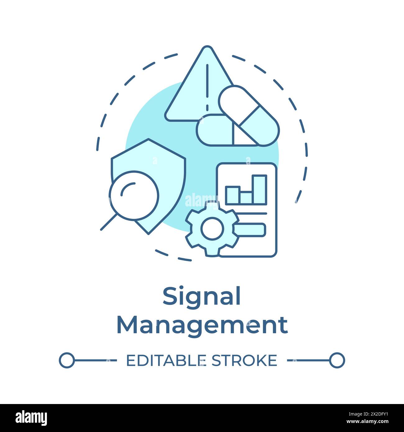 Signal management soft blue concept icon Stock Vector