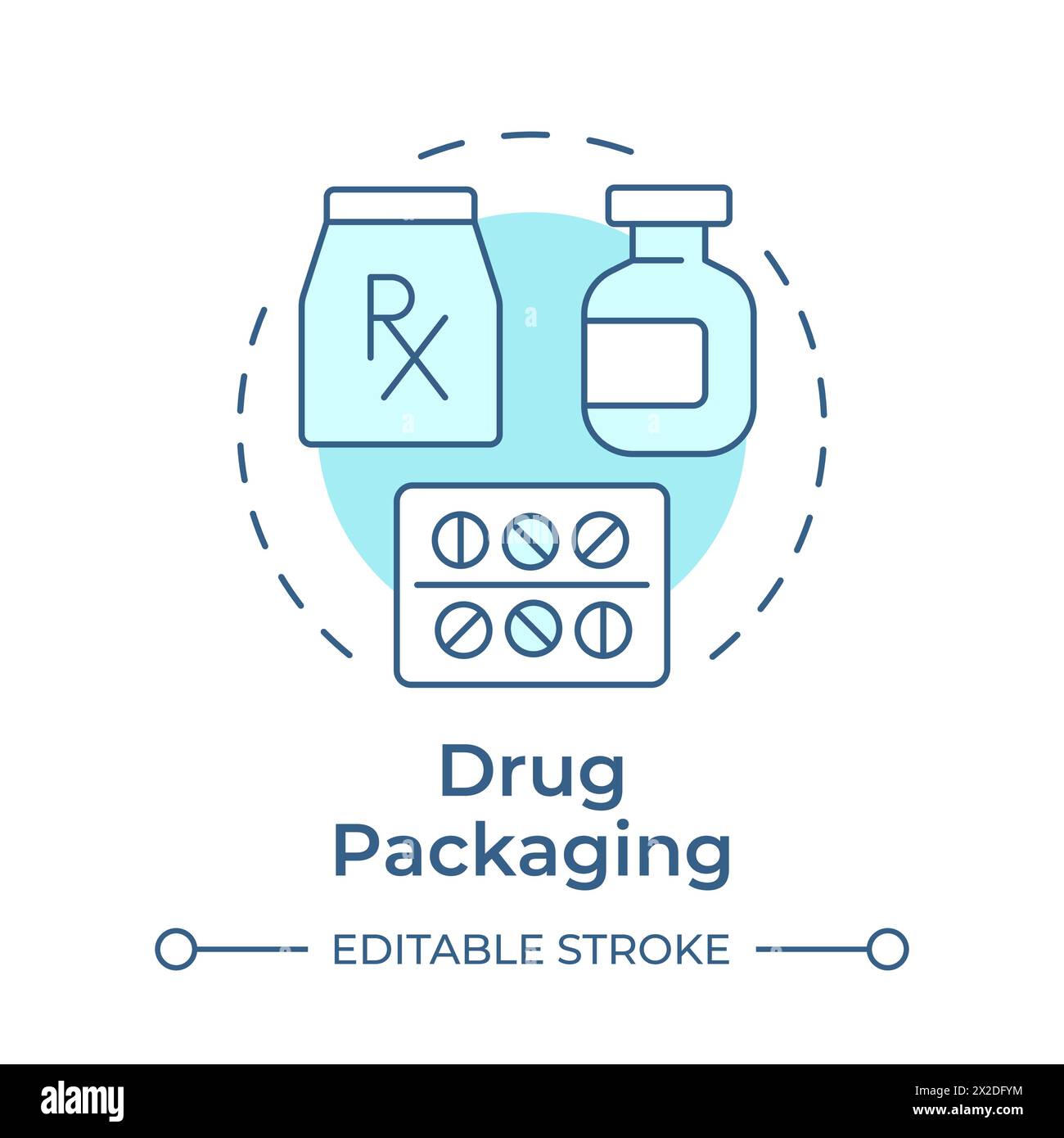 Drup packaging soft blue concept icon Stock Vector